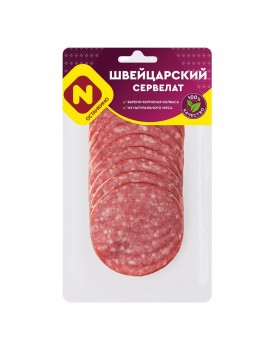 Сервелат Швейцарский нарезка в/к в/у 100 гр / Останкино